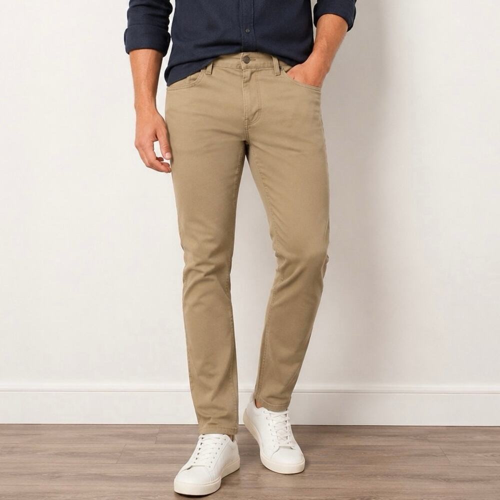 Banana Republic Travel Jean 34x32 Skinny Fit Maverick Tan Stretch Pants Mens